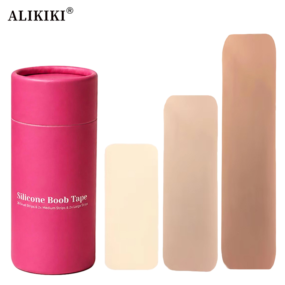 Strapless Bra Adhesive - เทปซิลิโคนยกกระชับหน้าอกแบบใช้ซ้ำได้ 6 ชิ้น พร้อมแผ่นปิดหัวนมและเทปติดตัวสำหรับผู้หญิง
